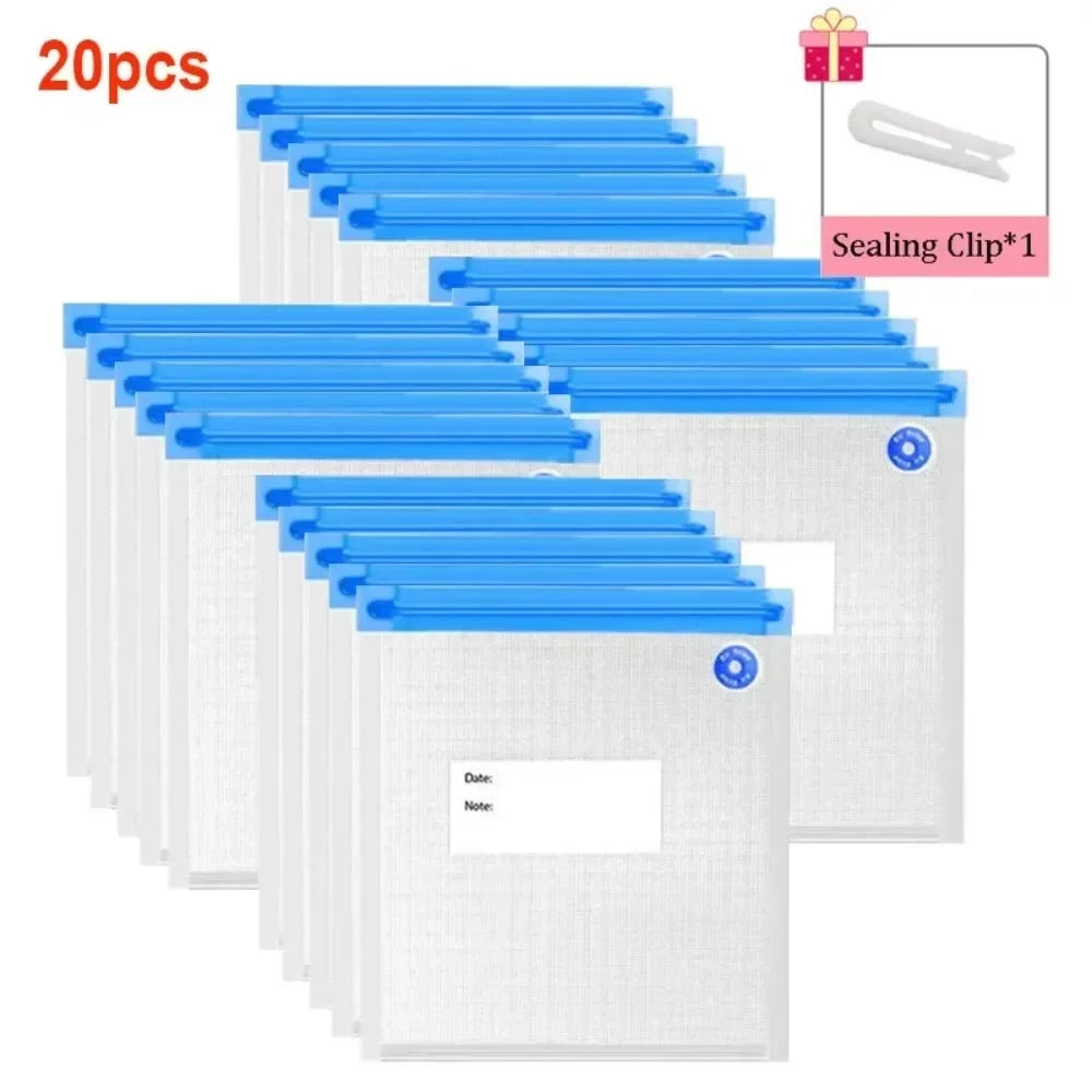 Reusable Vacuum Sealing Food Bags, Household Food Air Valve Pump Sealing Bags, Vegetables Meat Snack Sealer Fresh-Keeping Bag
