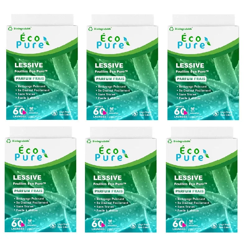 3/6 Box Eco Pure Laundry Detergent Sheets - Vegan, No Plastic Jug, No Mess & Liquid Free Laundry Sheets in Washer Hypoallergenic