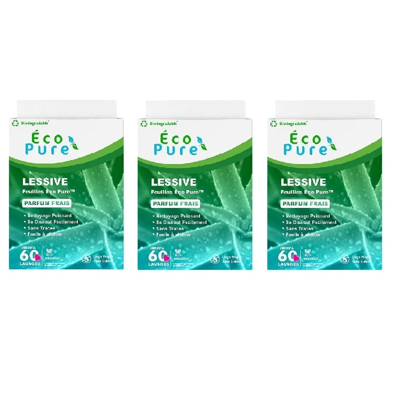 3/6 Box Eco Pure Laundry Detergent Sheets - Vegan, No Plastic Jug, No Mess & Liquid Free Laundry Sheets in Washer Hypoallergenic