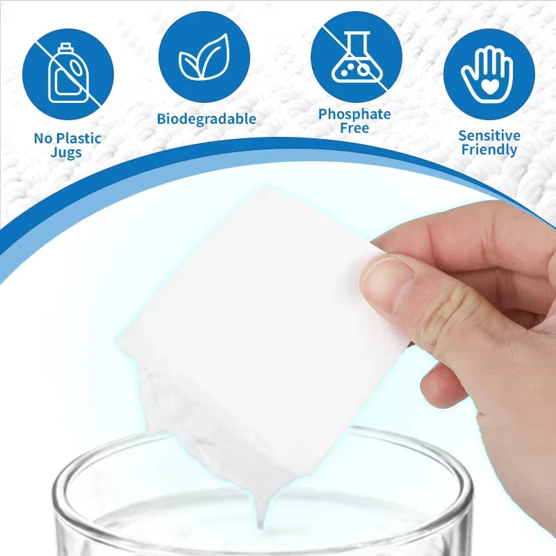 3/6 Box Eco Pure Laundry Detergent Sheets - Vegan, No Plastic Jug, No Mess & Liquid Free Laundry Sheets in Washer Hypoallergenic