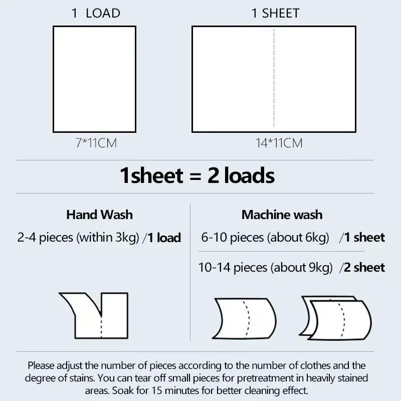 3/6 Box Eco Pure Laundry Detergent Sheets - Vegan, No Plastic Jug, No Mess & Liquid Free Laundry Sheets in Washer Hypoallergenic