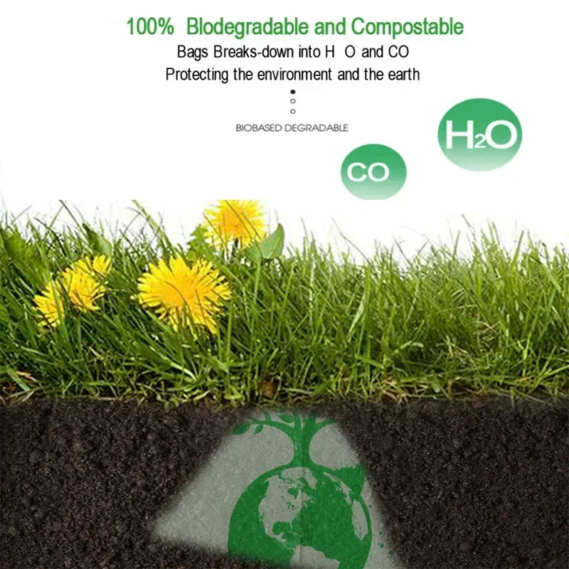 50Pcs 6/8/10L Trash Bags Biodegradable Garbage Bags Householde Compostable Rubbish Liners Bags for Kitchen