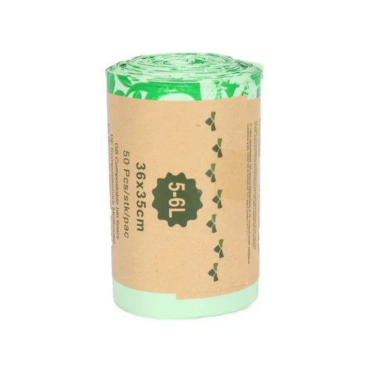50Pcs 6/8/10L Trash Bags Biodegradable Garbage Bags Householde Compostable Rubbish Liners Bags for Kitchen