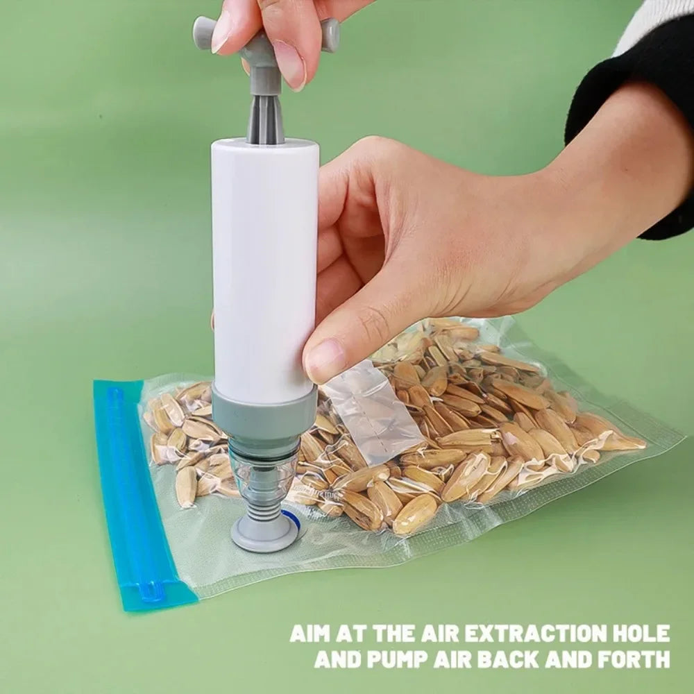Reusable Vacuum Sealing Food Bags, Household Food Air Valve Pump Sealing Bags, Vegetables Meat Snack Sealer Fresh-Keeping Bag